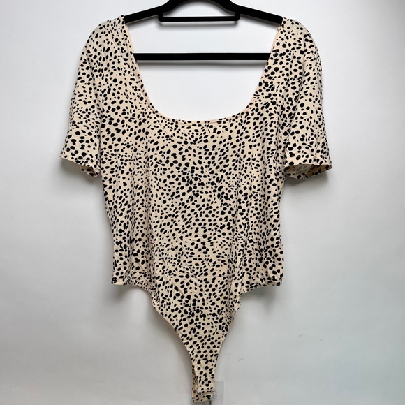 ASOS Curve Sz 20 Leopard Print Short Sleeve Thong Bodysuit NWT - Picture 1 of 5